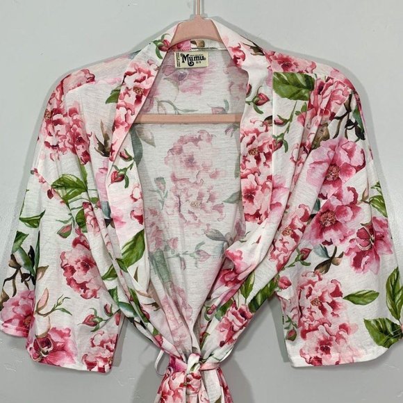 Show Me Your MuMu White Pink Floral Print Lingerie - Picture 3 of 8